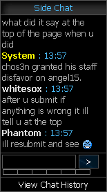 A System message on Side Chat